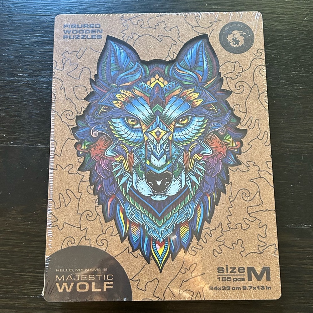 NWT UNIDRAGON Original Wooden Jigsaw Puzzles - Majestic Wolf